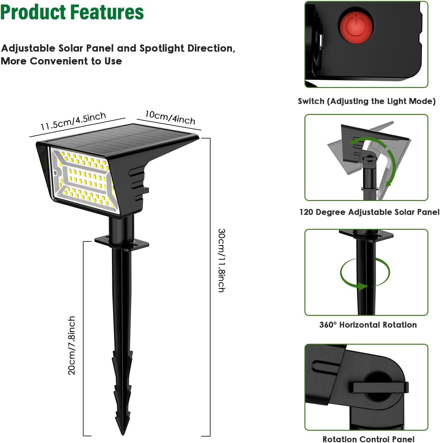 Aogek Solar Spot Lights 4 Pack — Thoughtful Housewarming Gift for Homeowners Who Love Their Yard