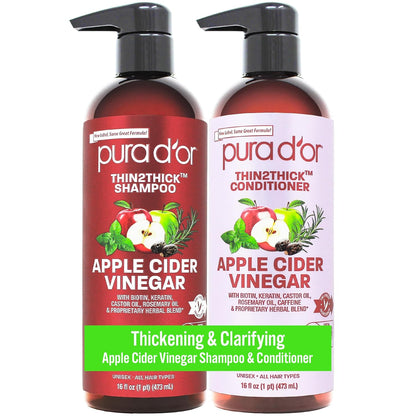 apple cider vinegar as clarifying, ph-balancing primary active