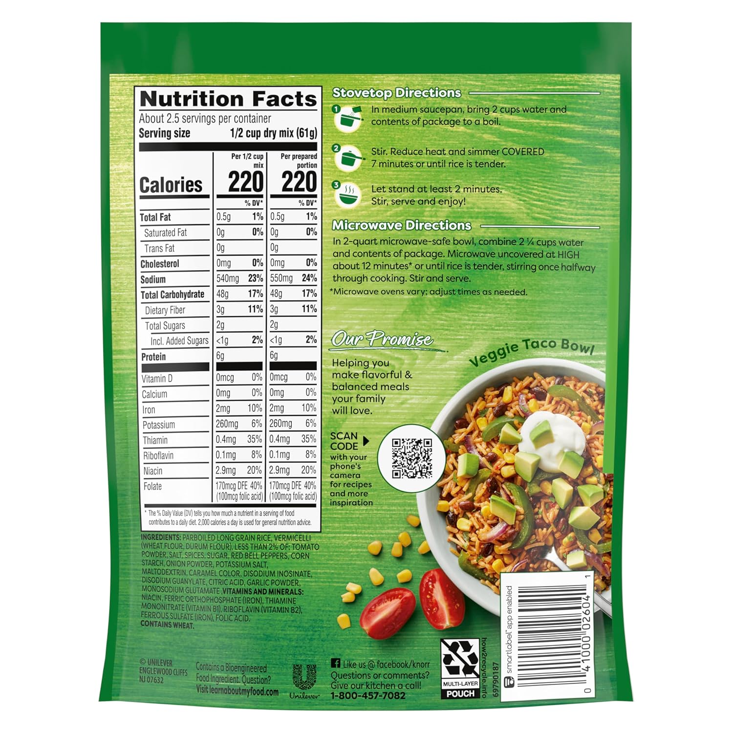 approximately 5.4 oz single-serve pouch that cooks in 7 minutes
