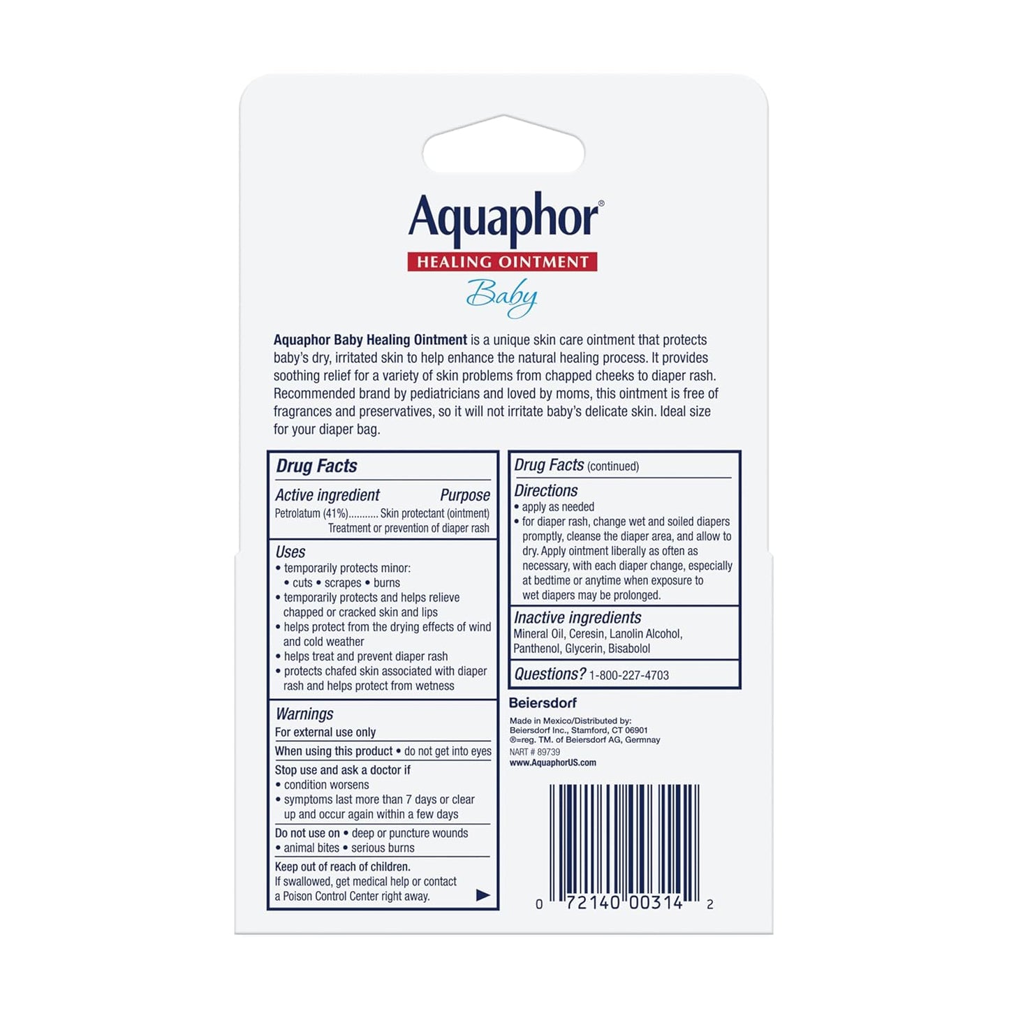 Aquaphor Baby Healing Ointment – Fragrance-Free and Preservative-Free Ointment for Sensitive Baby Skin