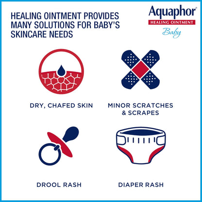 Aquaphor Baby Healing Ointment – Hypoallergenic Fragrance Free Skin Protectant for Sensitive Baby Skin