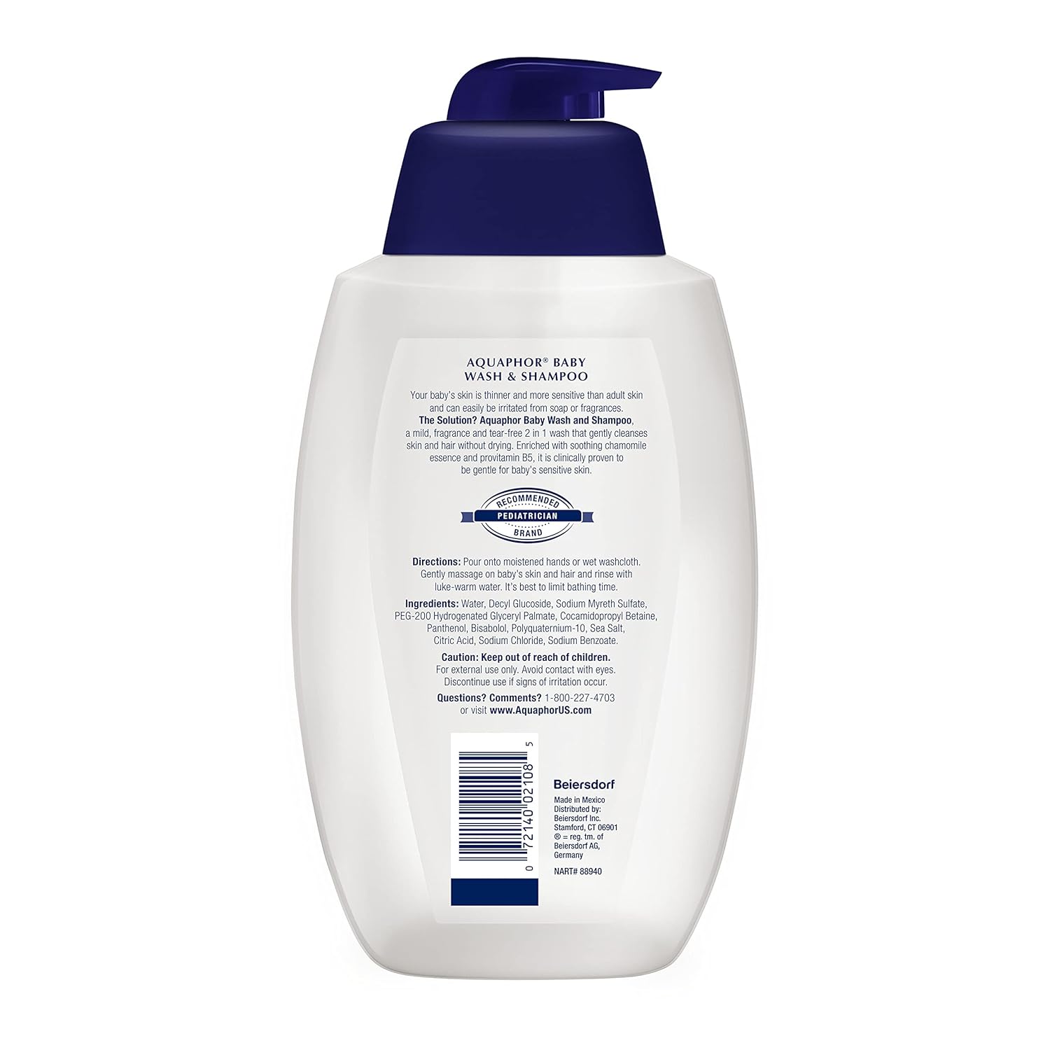 Aquaphor Baby Wash and Shampoo – Soothing Chamomile Bath Ritual for Infant Self-Care, 25.4 Fl Oz