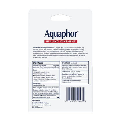 Aquaphor Healing Ointment Advanced Therapy Skin Protectant – Portable Hiking and Ski Trip Lip and Chafe Balm, 0.35 Oz Travel Tube Pack