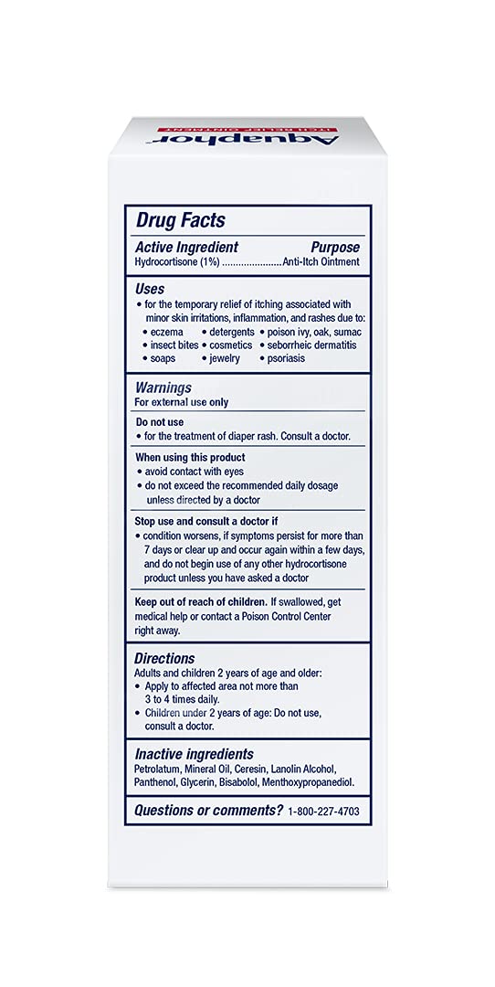 Aquaphor Itch Relief Ointment – Pediatrician-Recommended 1% Hydrocortisone Cream for Kids 2+ with Bug Bites & Rashes
