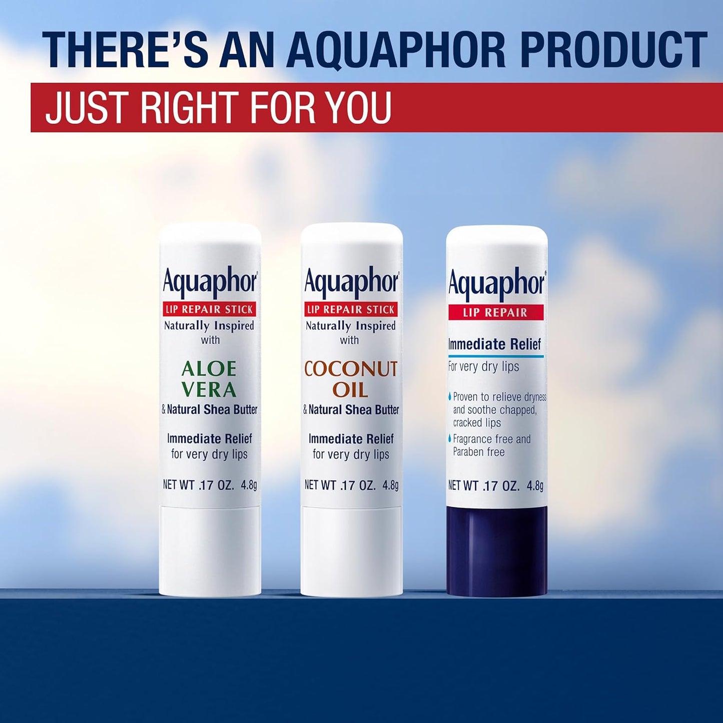 Aquaphor Lip Repair Stick with Coconut Oil and Shea Butter – Nightly Hydration Ritual for Dry, Cracked Lips
