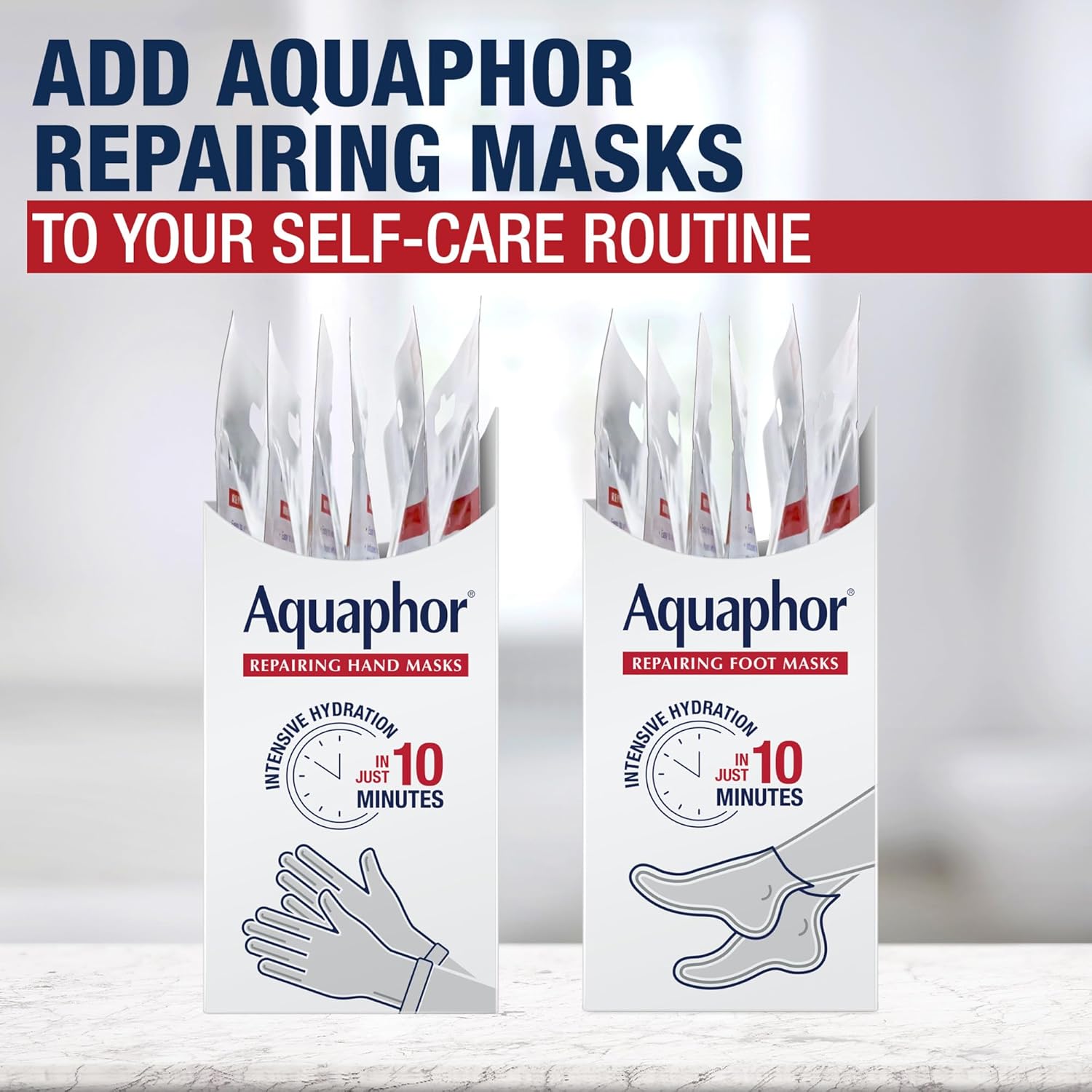 Aquaphor Repairing Hand Masks – 10-Minute Self-Care Ritual for Dry Hands, Sensitive-Skin Friendly Spa Treatment at Home