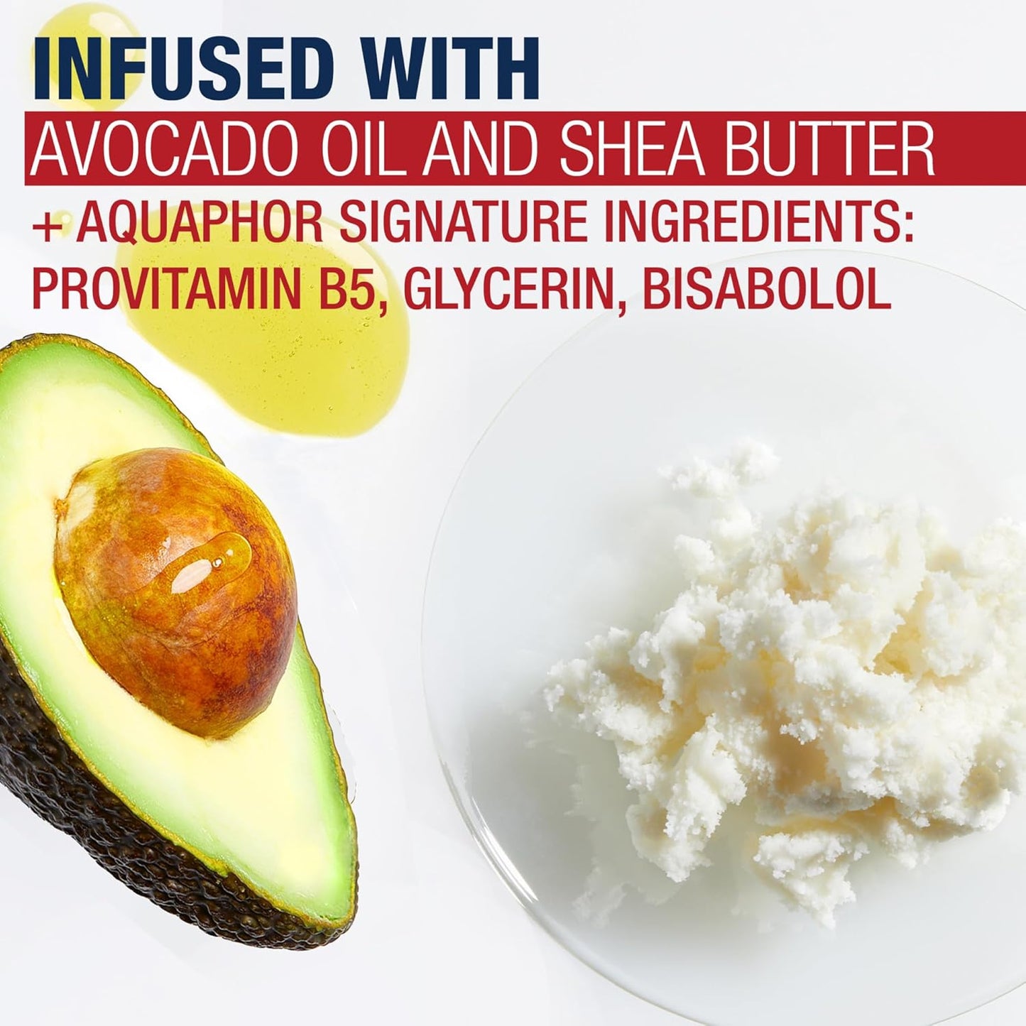 aquaphor's signature trio: provitamin b5, glycerin, and bisabolol for skin barrier support