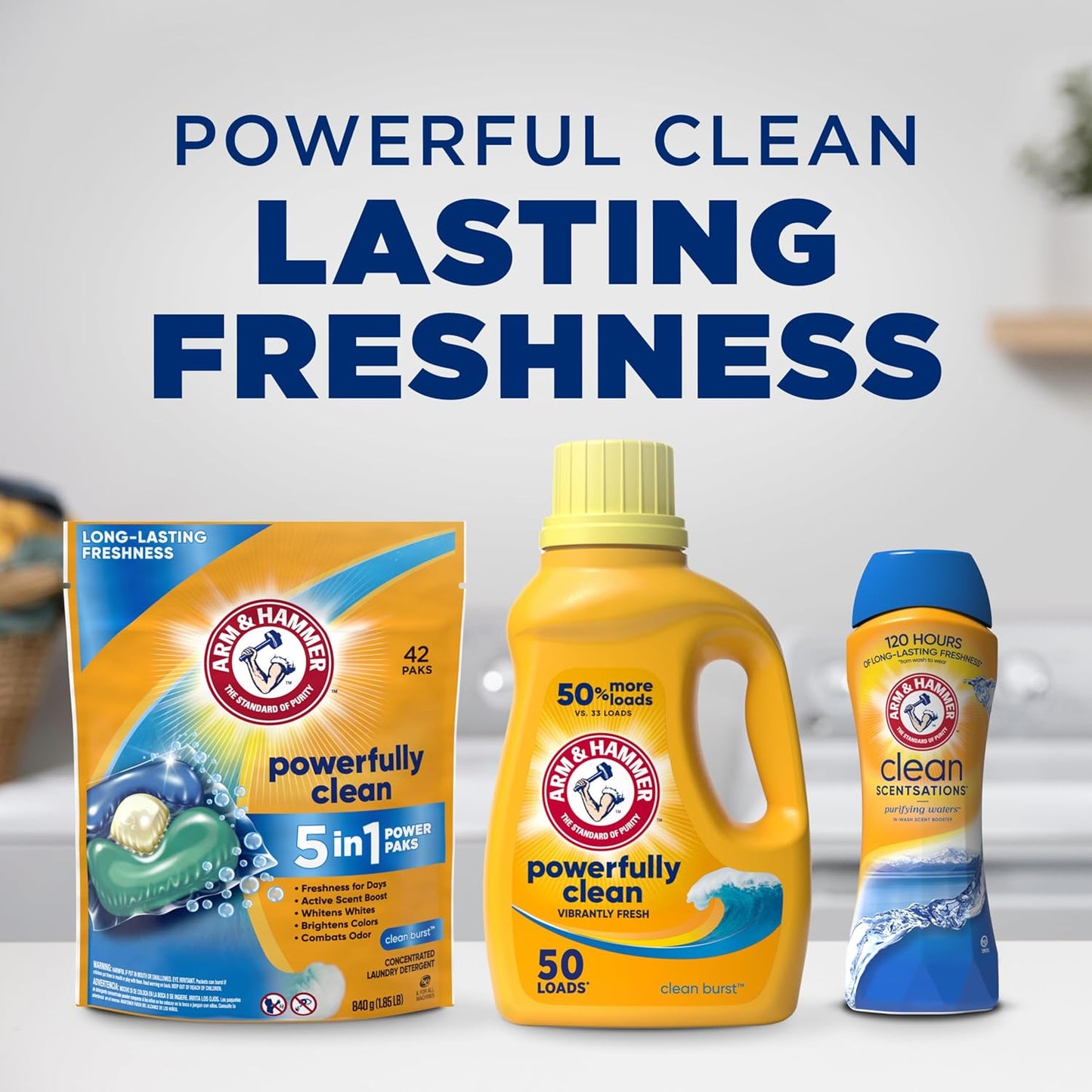 ARM & HAMMER Clean Scentsations In-Wash Scent Booster Clean Meadow – Personal Care Laundry Upgrade for Bath Time & Wind-Down Routine, 24 Oz
