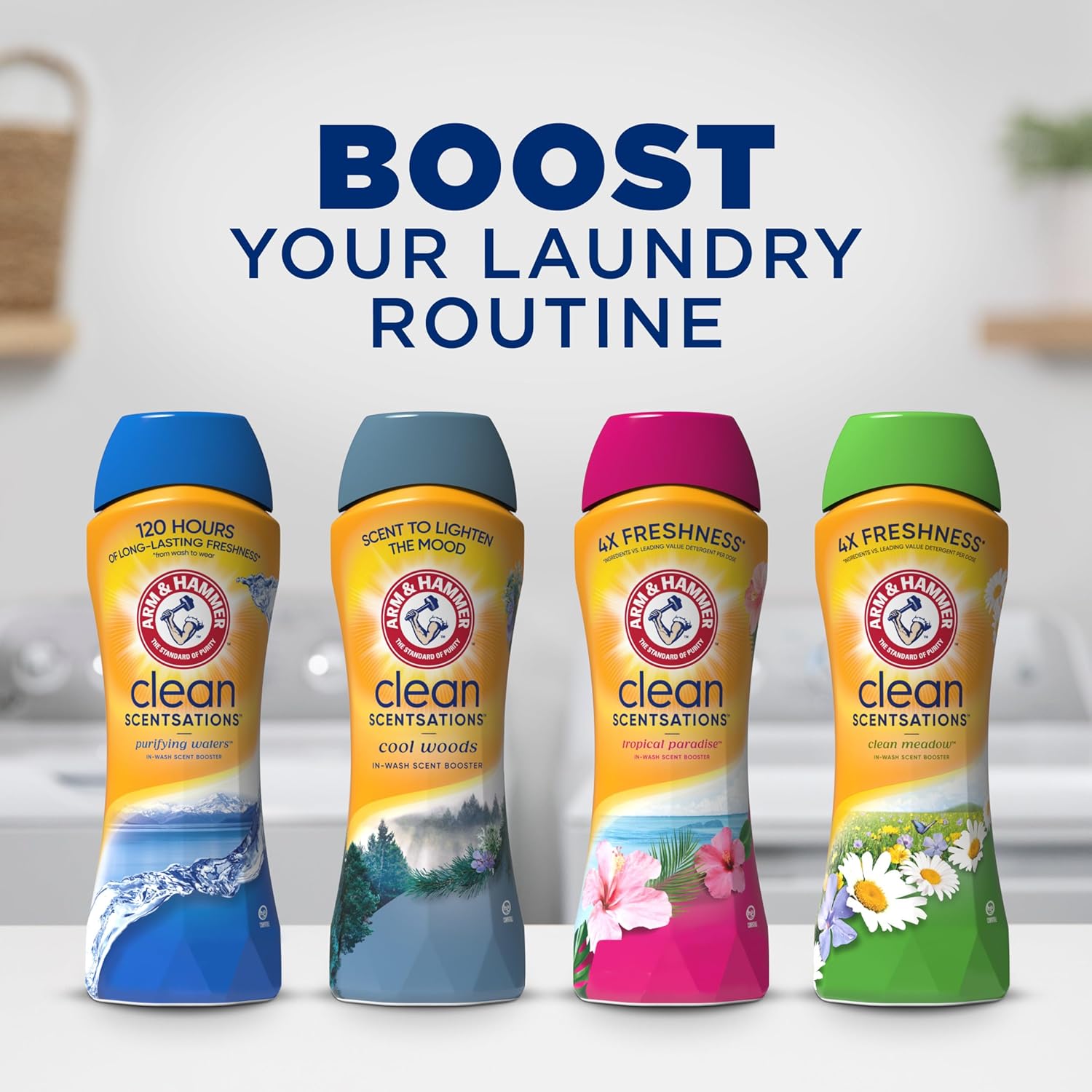 ARM & HAMMER Clean Scentsations In-Wash Scent Booster Clean Meadow – Personal Care Laundry Upgrade for Bath Time & Wind-Down Routine, 24 Oz