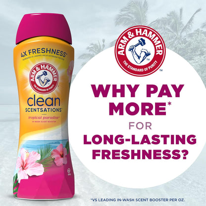 ARM & HAMMER Clean Scentsations In-Wash Scent Booster – Tropical Paradise Crystals for Yoga Room Linens, Aromatherapy Laundry Freshener