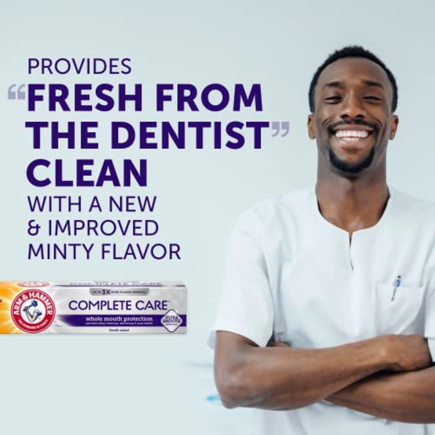 ARM & Hammer Complete Care Toothpaste with Baking Soda – Family-Safe Cavity Protection Fluoride Toothpaste for Shared Bathroom Stocking