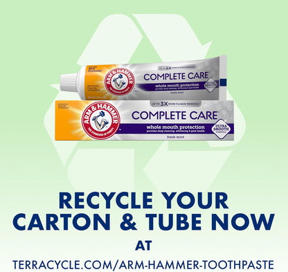 ARM & Hammer Complete Care Toothpaste with Baking Soda – Family-Safe Cavity Protection Fluoride Toothpaste for Shared Bathroom Stocking