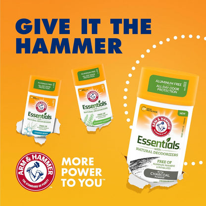 Arm & Hammer Essentials Aluminum-Free Deodorant for Camping Trips, Trail Runs, and Patio Workouts