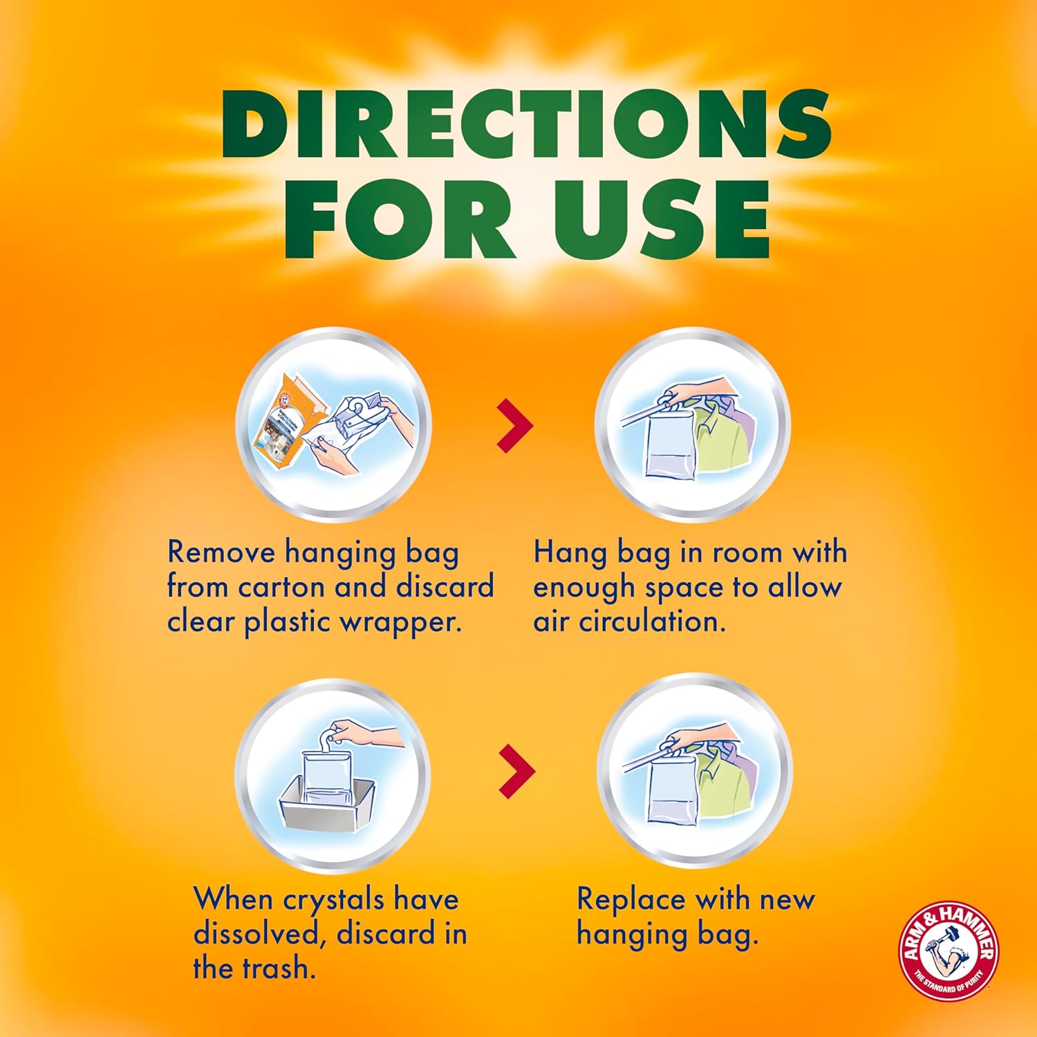 Arm & Hammer Essentials Hanging Moisture Absorber – Flameless Closet Dehumidifier for Bedrooms and Nurseries, No Electricity Required