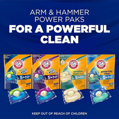 Arm & Hammer Fresh Scent Power Paks – Family-Safe Pre-Measured Laundry Paks for Nursery Linens and Kids' Playroom Towels