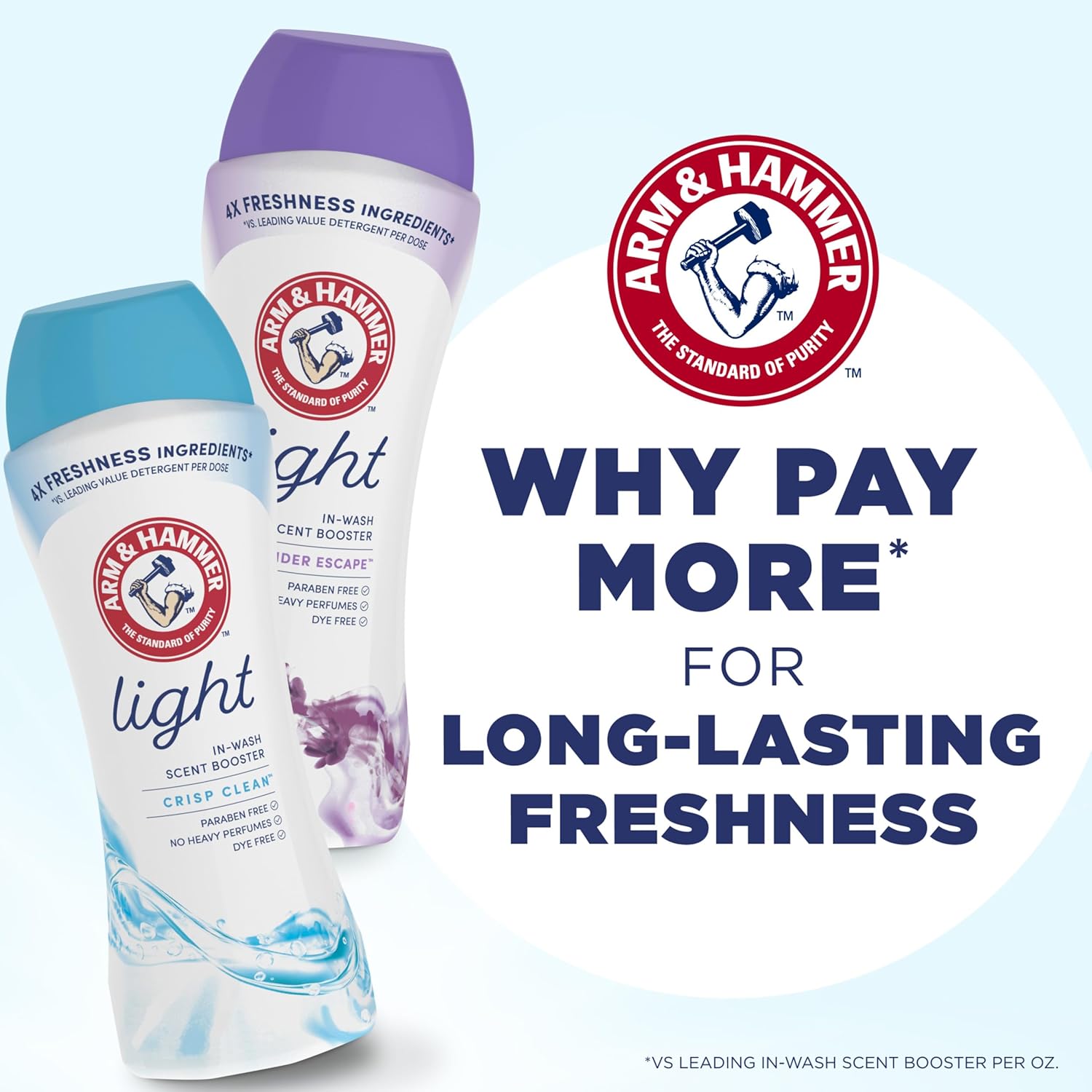 ARM & HAMMER Light Scent Booster – Sensitive Skin Laundry Ritual, Calm Crisp Clean Fragrance