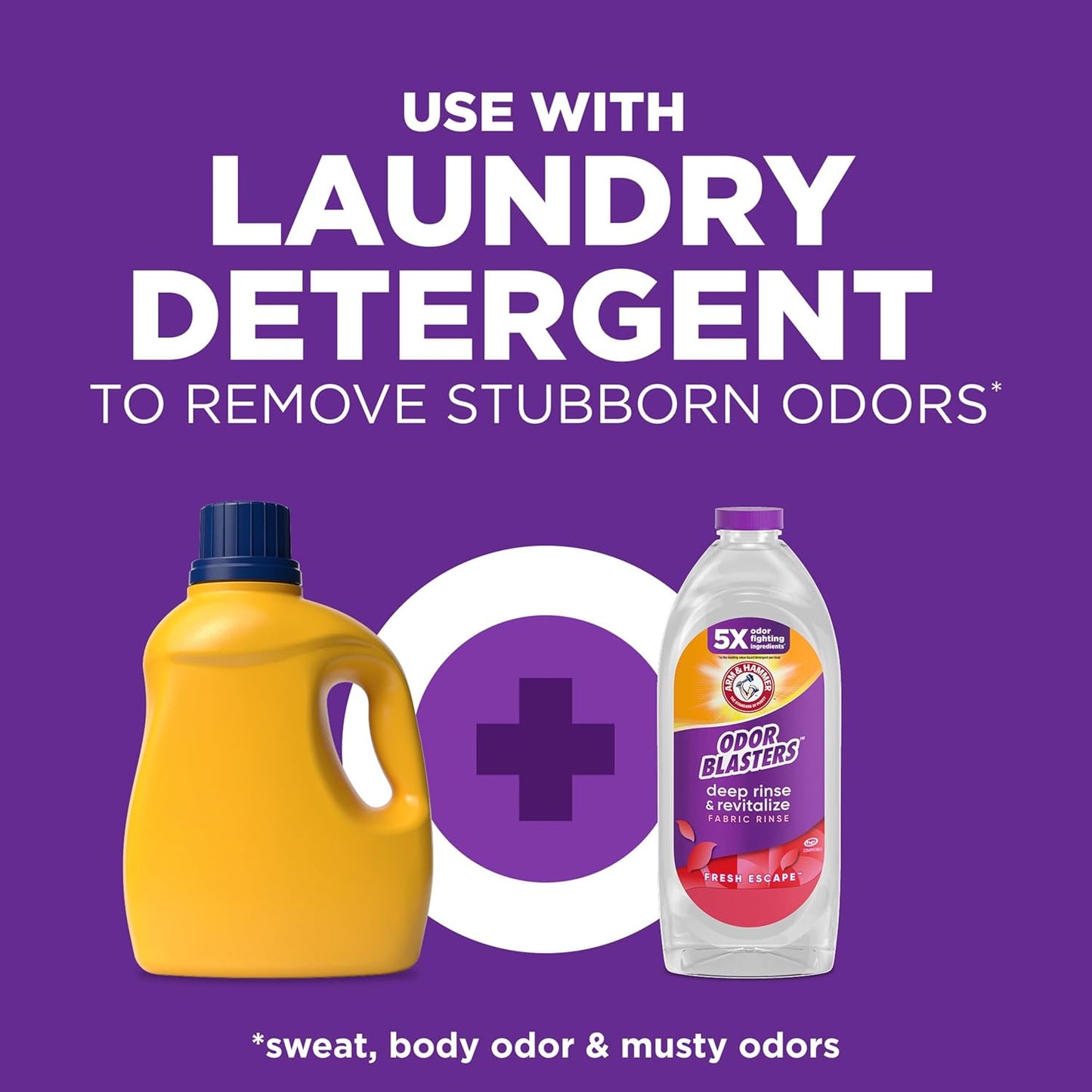 ARM & HAMMER Odor Blasters Deep Rinse – Family-Safe Laundry Additive for Kids' Sports Uniforms and Stinky Socks, 50 fl oz