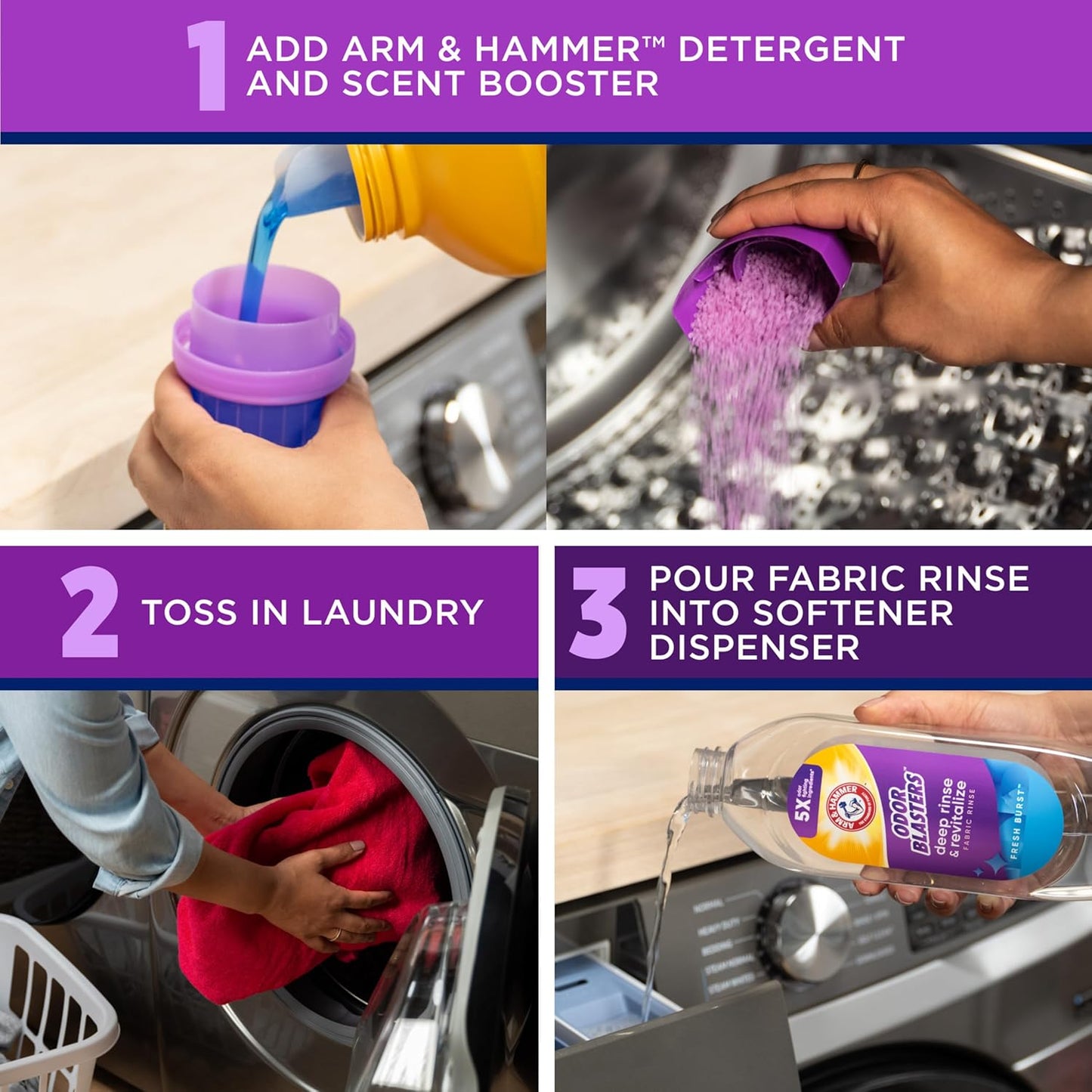 ARM & HAMMER Odor Blasters Fabric Rinse – Portable Outdoor Laundry Additive for Camping, Beach Towels and Patio Linens