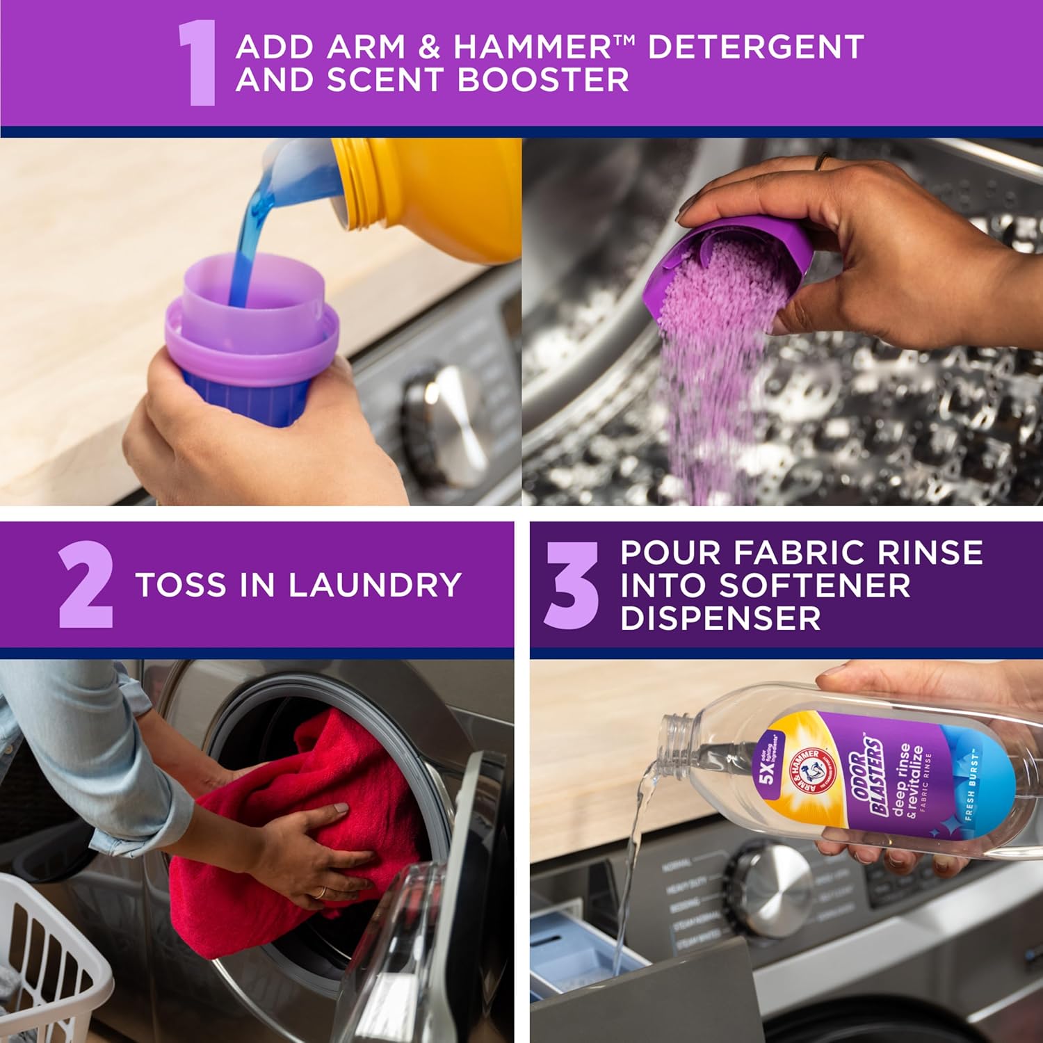 ARM & HAMMER Odor Blasters Fabric Rinse – Portable Outdoor Laundry Additive for Camping, Beach Towels and Patio Linens