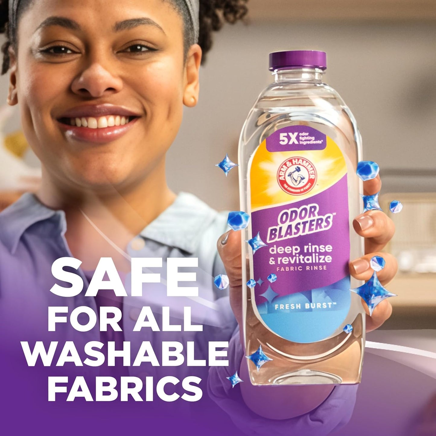 ARM & HAMMER Odor Blasters Fabric Rinse – Portable Outdoor Laundry Additive for Camping, Beach Towels and Patio Linens