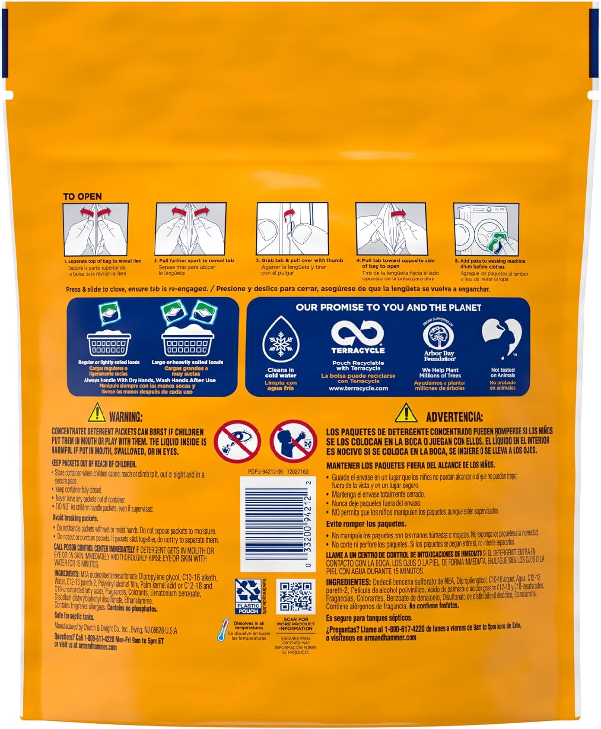 Arm & Hammer Plus OxiClean 5-in-1 Laundry Detergent Power Paks for Busy Professionals, Pre-Measured Stain Remover for Work Clothes