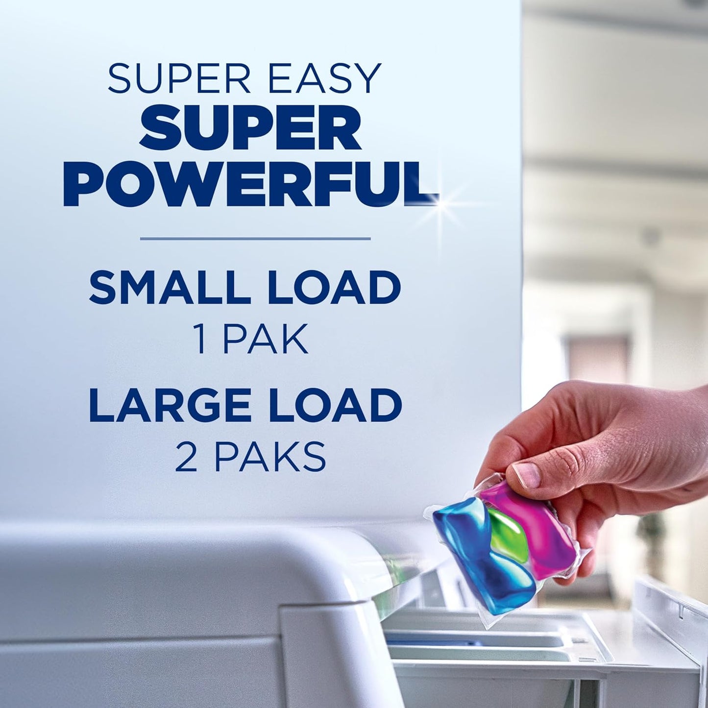 ARM & HAMMER Power Paks Laundry Detergent for Busy Home Offices, Quick Toss-and-Go Single-Dose Paks