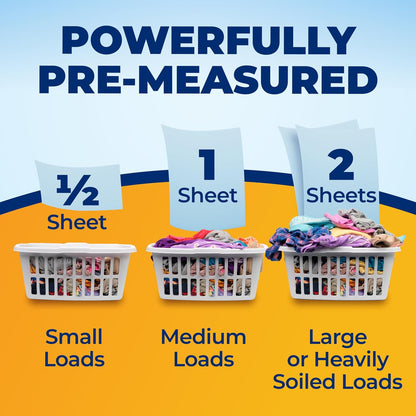 ARM & HAMMER Power Sheets Laundry Detergent Plus OxiClean 6in1, Leak-Proof Travel Detergent for Camping and Road Trips