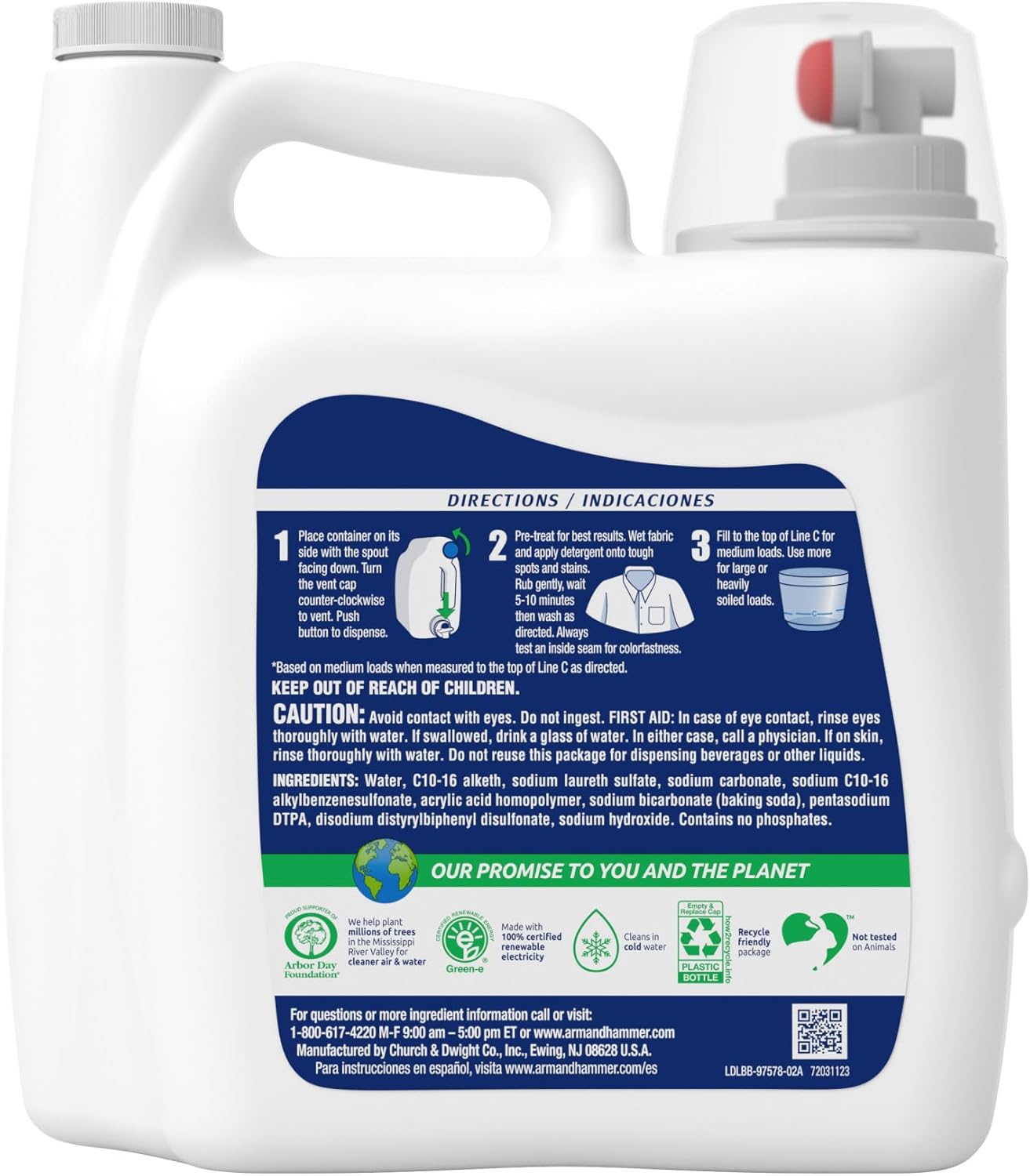 ARM & HAMMER Sensitive Skin Free & Clear Laundry Detergent – Hypoallergenic Baby Clothes and Cloth Diaper Wash for Nursery