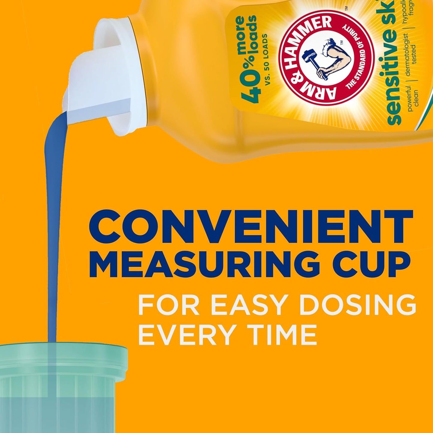 ARM & HAMMER Sensitive Skin Laundry Detergent – Family-Safe Wash for Nursery and Kids' Bedding, 105 fl oz