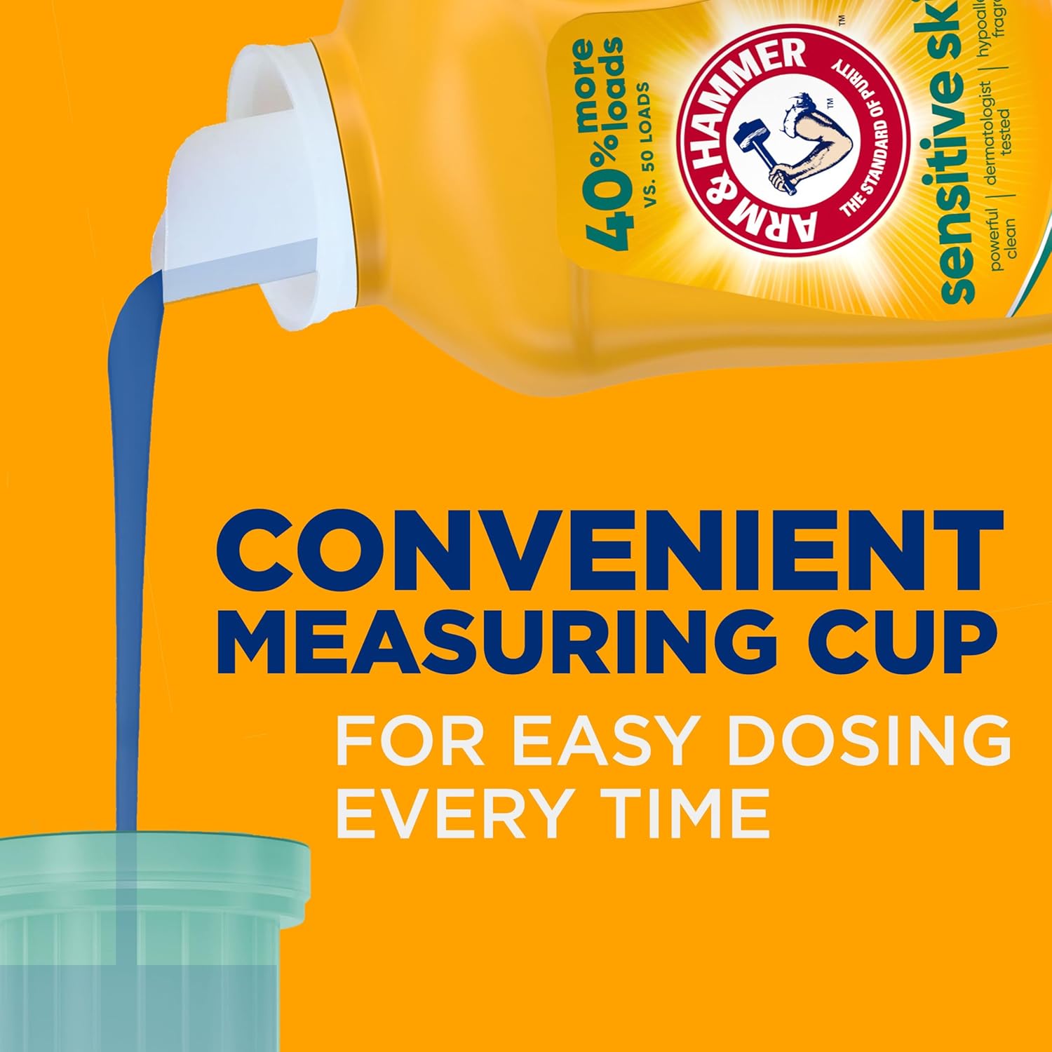 ARM & HAMMER Sensitive Skin Laundry Detergent – Family-Safe Wash for Nursery and Kids' Bedding, 105 fl oz