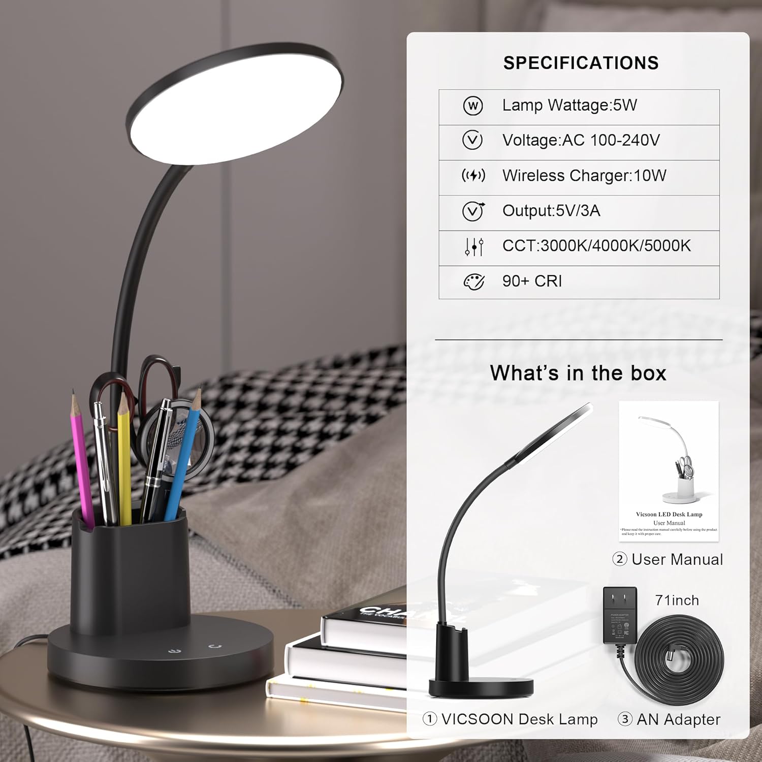 AromaX Glow – Thoughtful Birthday Gift for Her with Wireless Charging Desk Lamp