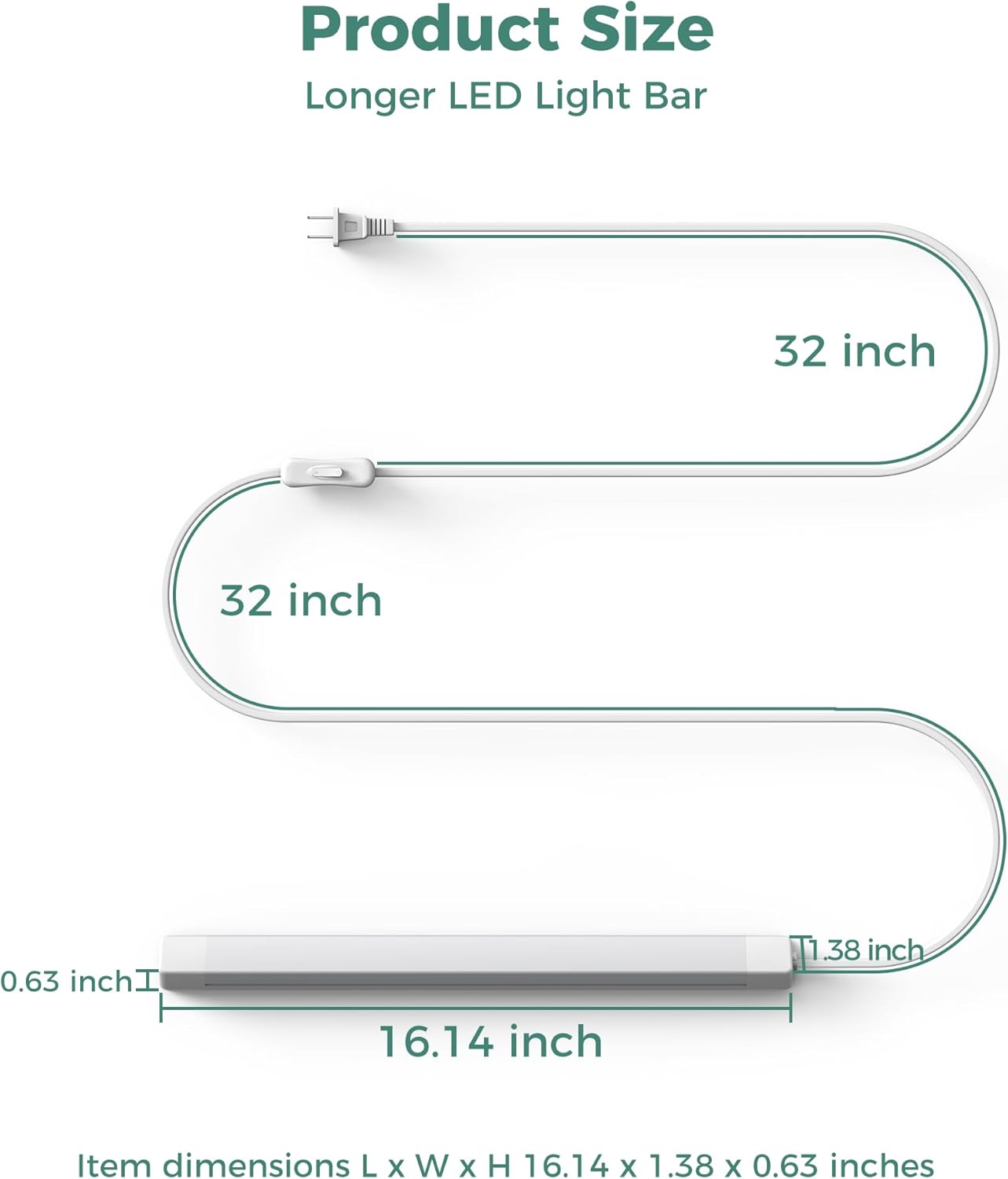 ASOKO 25 Inch Under Counter Light Bar – Bright 700LM Workbench Illumination for DIY Projects and Late-Night Homework