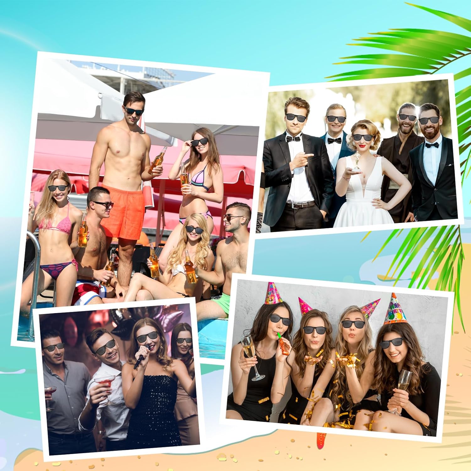 ASTARON Sunglasses Bulk Party Favors – Cute Birthday Gift for Her, Beach Pool Wedding Favors Pack of 12