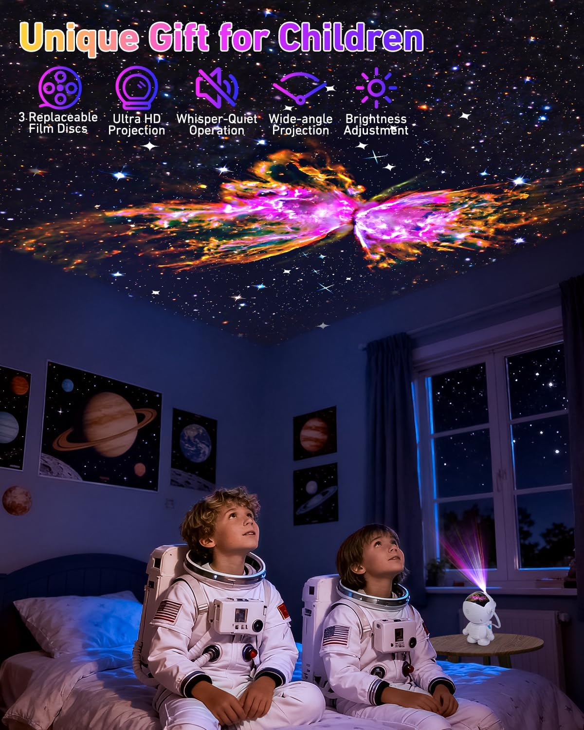 AstroLume Star Projector Birthday Gift for Mom and Women – 12 Space Scenes for Relaxing Bedroom Ambiance and Holiday Gifting