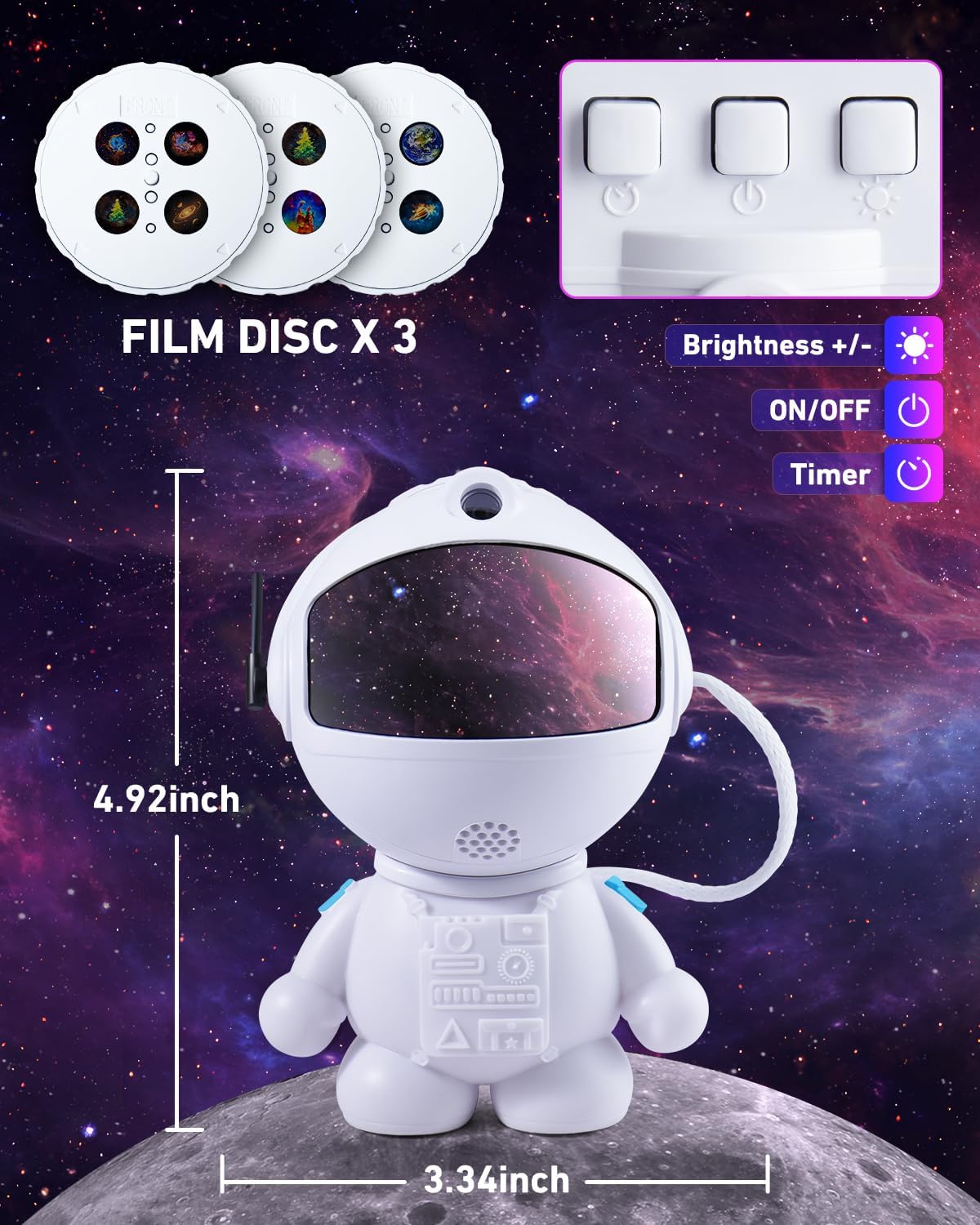 AstroLume Star Projector Birthday Gift for Mom and Women – 12 Space Scenes for Relaxing Bedroom Ambiance and Holiday Gifting