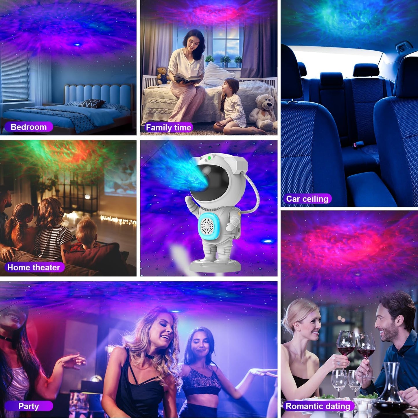 Astronaut Nebula Star Projector – Living Room and Dorm Room Ambient Lighting Centerpiece