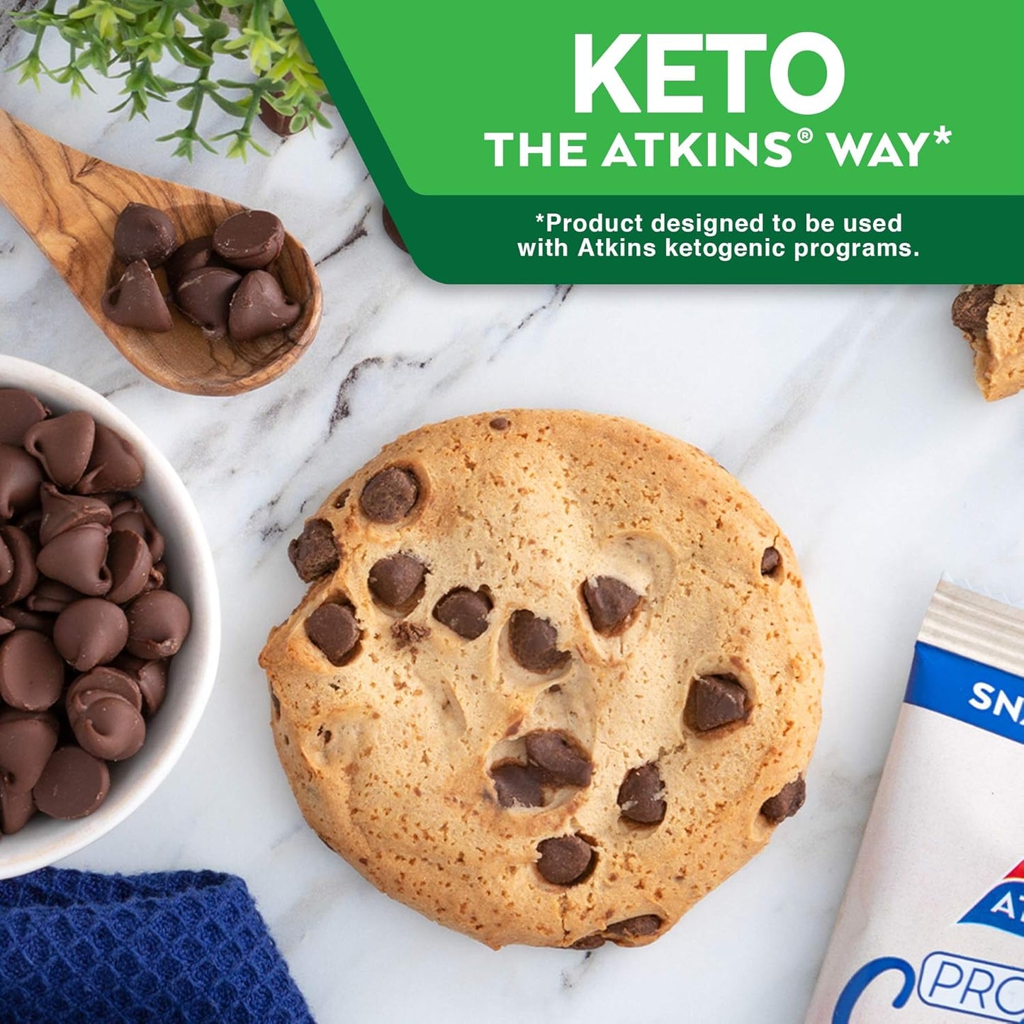 Atkins Chocolate Chip Protein Cookie – Keto-Friendly Self-Care Treat for Mindful Snacking at Home