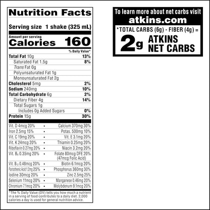 Atkins Creamy Chocolate Coconut Protein Shake – Mindful Keto Snack for Self-Care Sundays, 2g Net Carbs