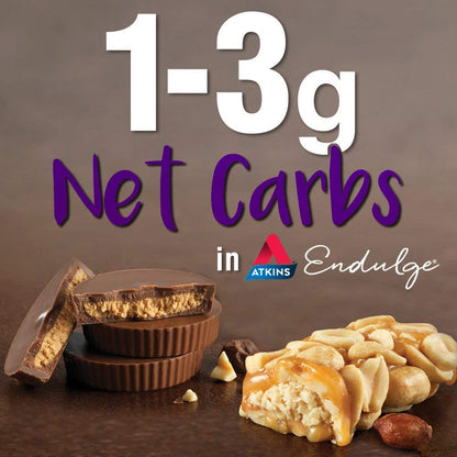 Atkins Endulge Caramel Nut Chew Bar – Office Desk Drawer Snack for Busy Professionals, 1g Sugar Treat