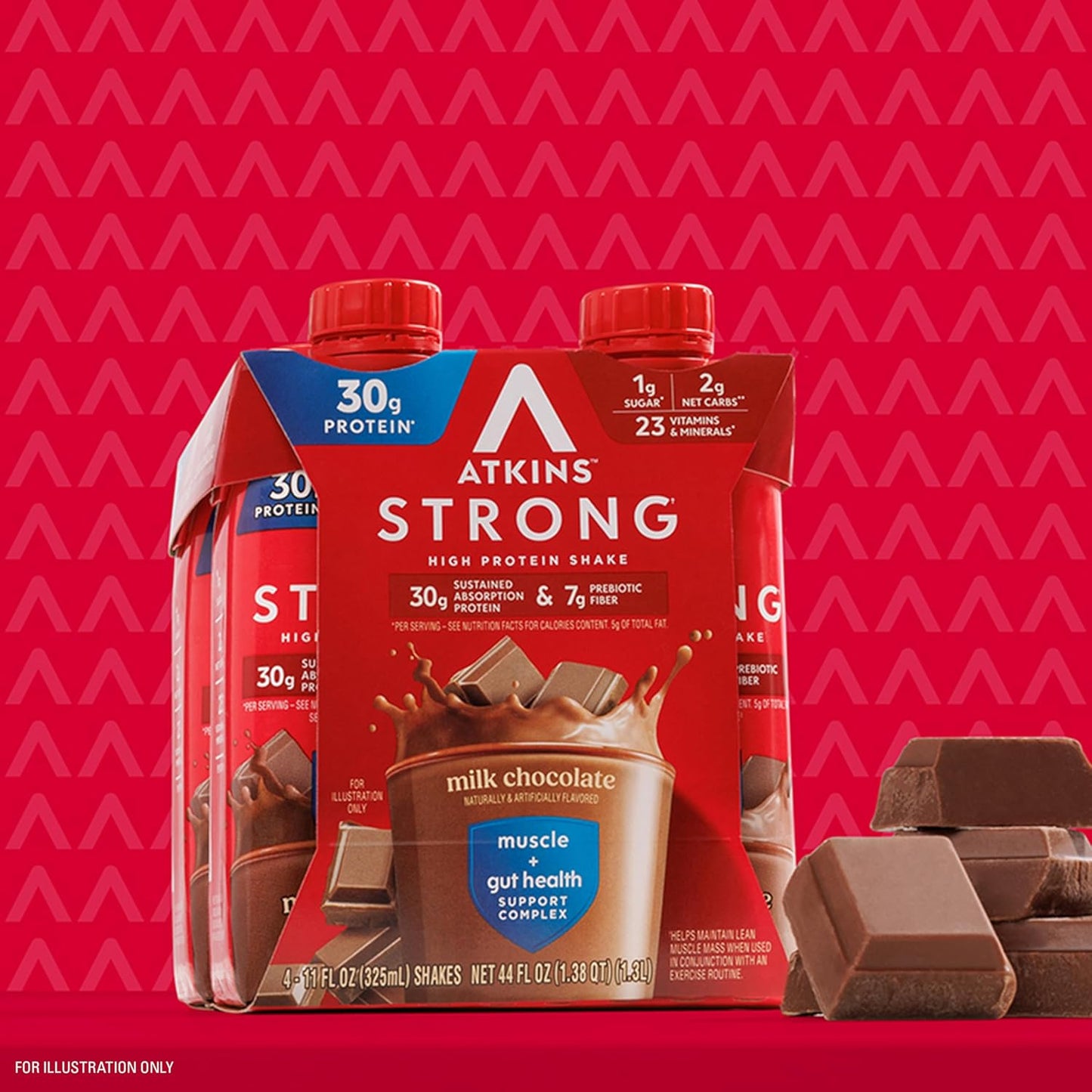 Atkins Strong High Protein Shake – Wellness Ritual for GLP-1 Users, 30g Protein with Prebiotic Fiber