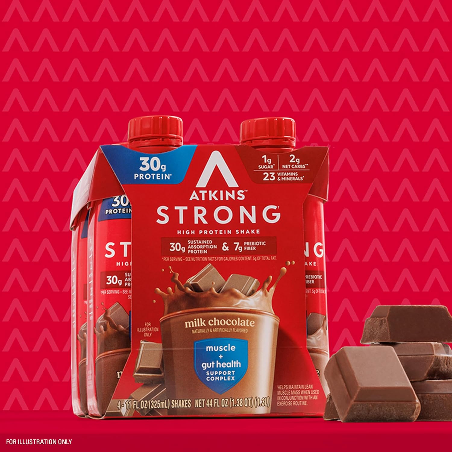 Atkins Strong High Protein Shake – Wellness Ritual for GLP-1 Users, 30g Protein with Prebiotic Fiber