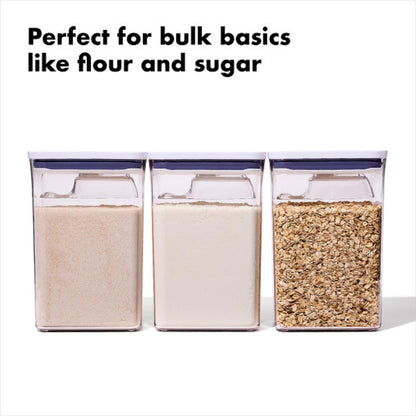 attachable 1/2 cup scoops that store under each lid