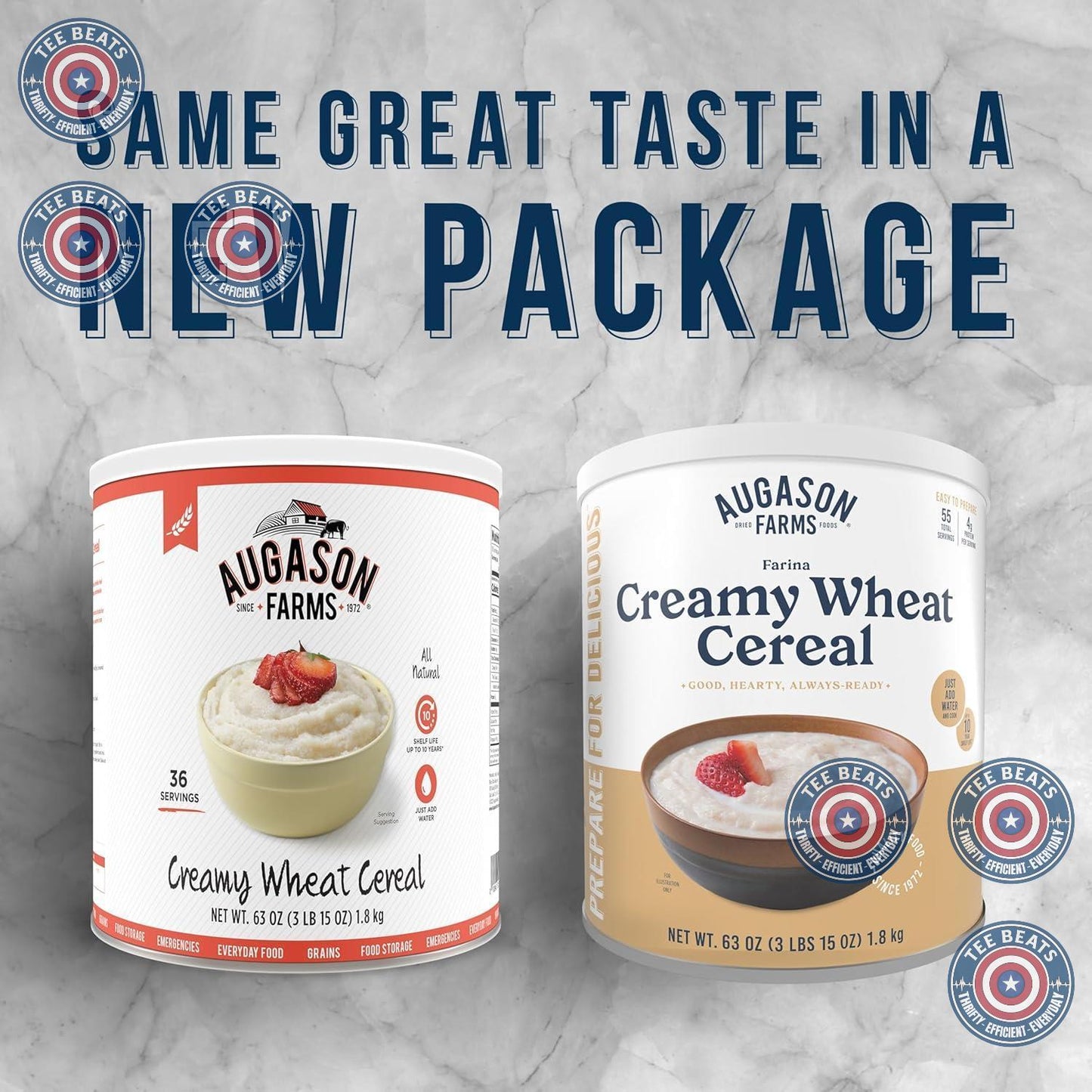 Augason Farms Creamy Wheat Cereal Can – Wholesome All-Natural Farina for Mindful Family Breakfasts, 55 Servings