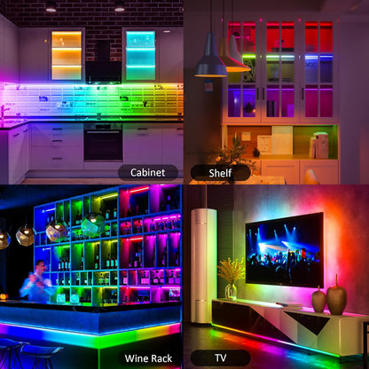 Aulanto RGB Under Cabinet Lights for Shelf and Display Case, Dimmable Accent Lighting to Elevate Home Style