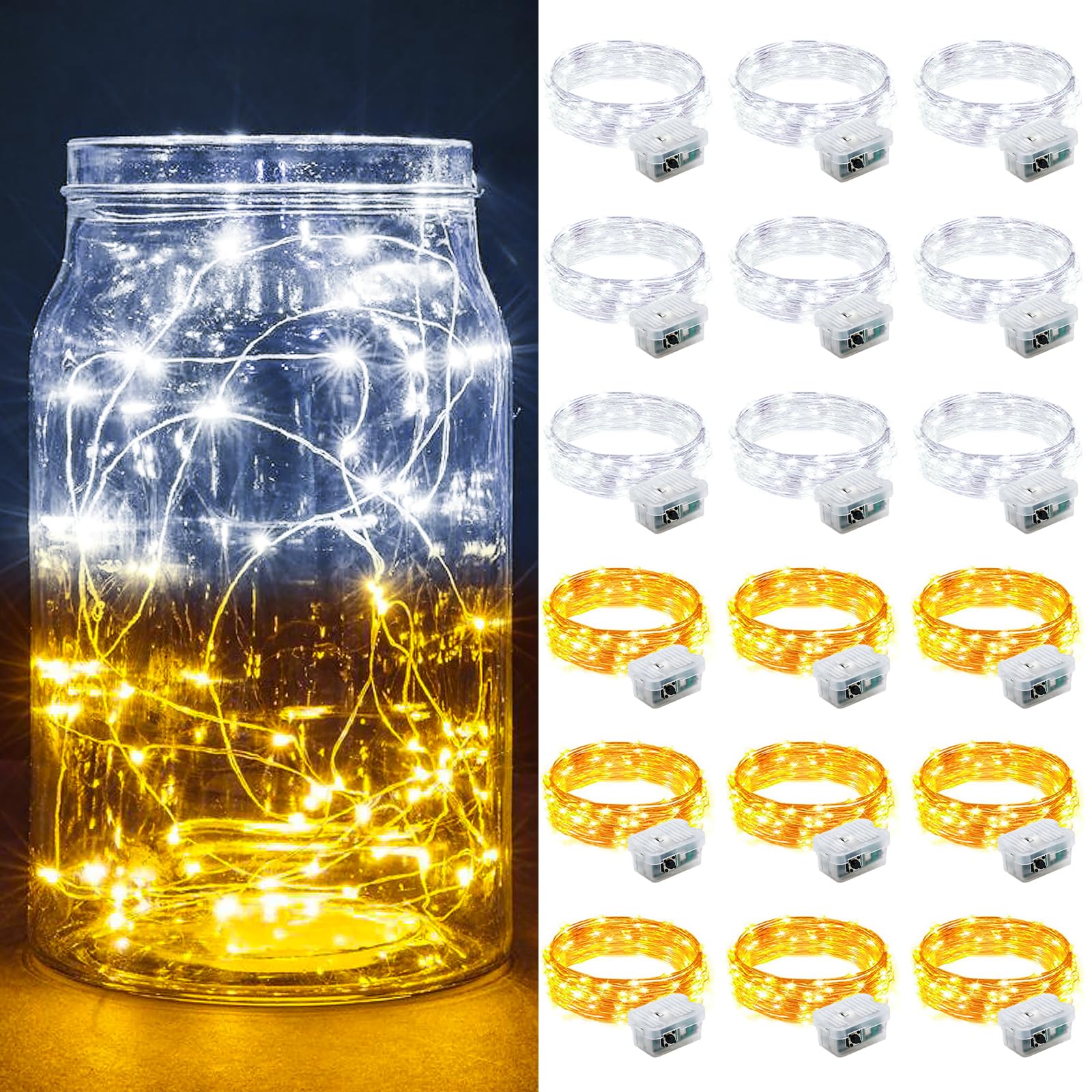 Aurora Glow Flameless Fairy Lights 7ft Battery Operated Low Heat LED Alternative to Candles for Safe Nighttime Use