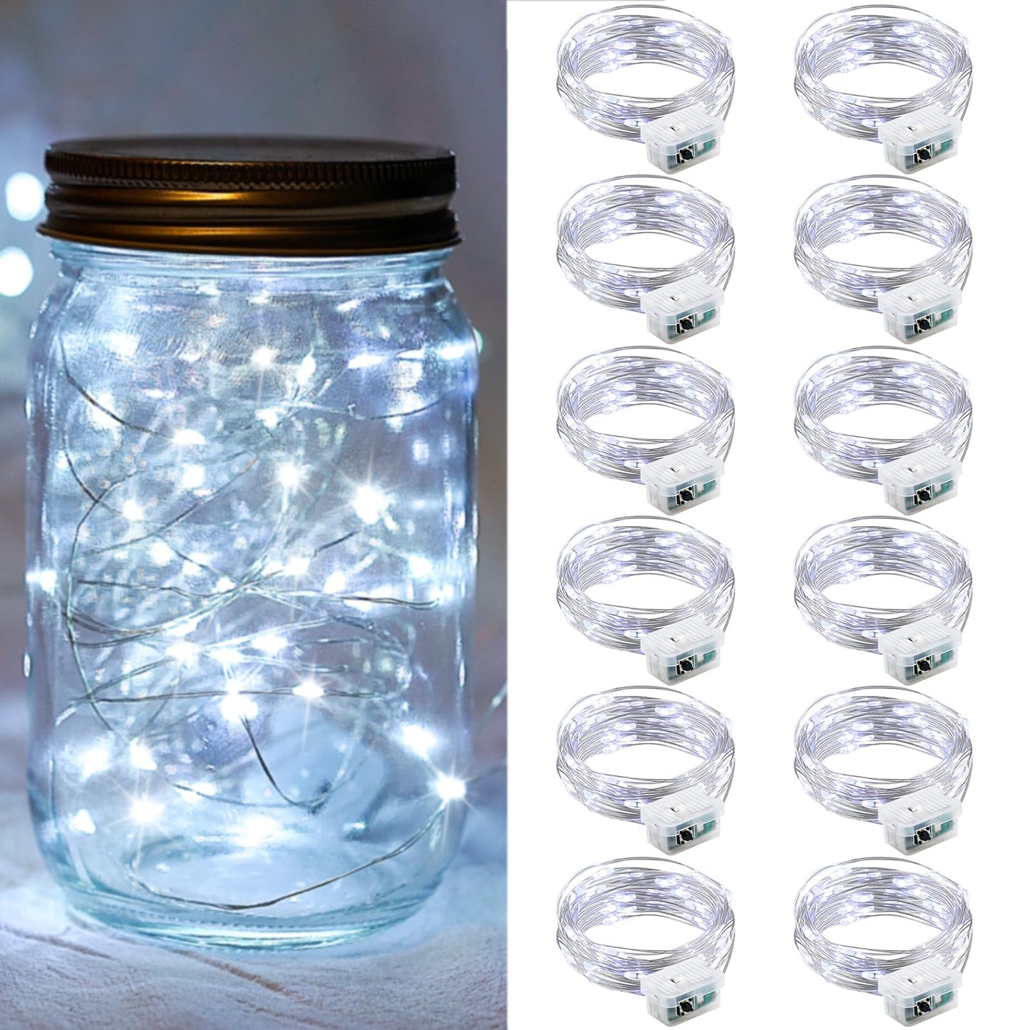 Aurora Glow Flameless Fairy Lights 7ft Battery Operated Low Heat LED Alternative to Candles for Safe Nighttime Use