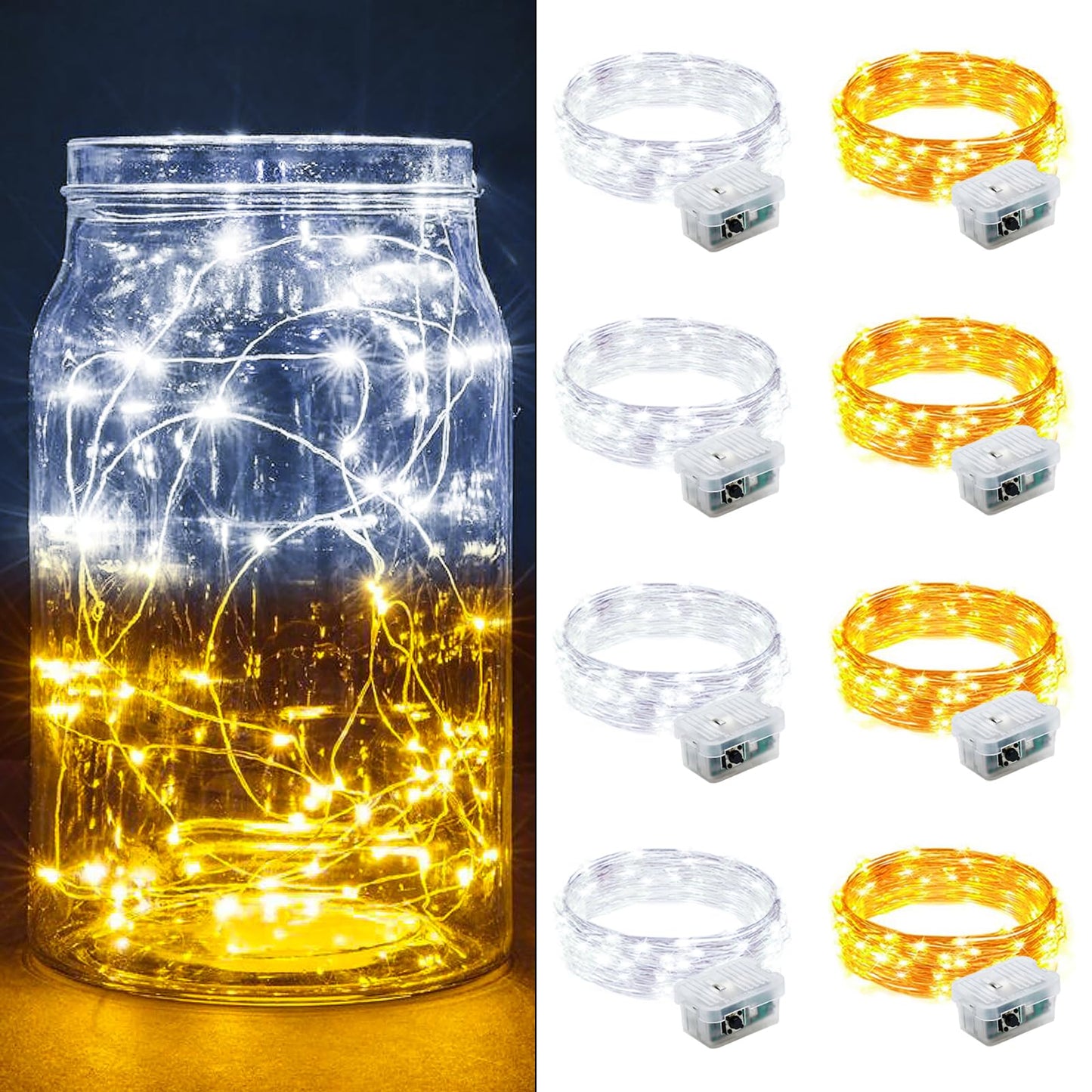 Aurora Glow Flameless Fairy Lights 7ft Battery Operated Low Heat LED Alternative to Candles for Safe Nighttime Use