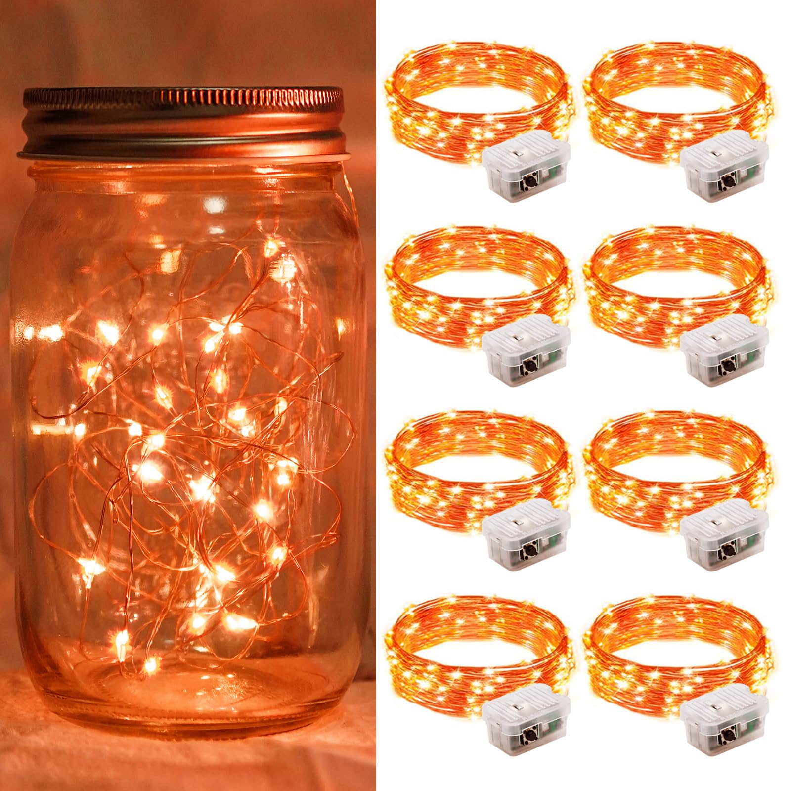 Aurora Glow Flameless Fairy Lights 7ft Battery Operated Low Heat LED Alternative to Candles for Safe Nighttime Use