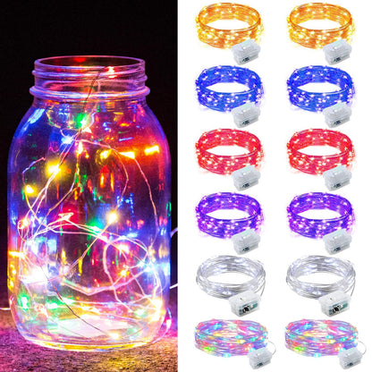 Aurora Glow Flameless Fairy Lights 7ft Battery Operated Low Heat LED Alternative to Candles for Safe Nighttime Use