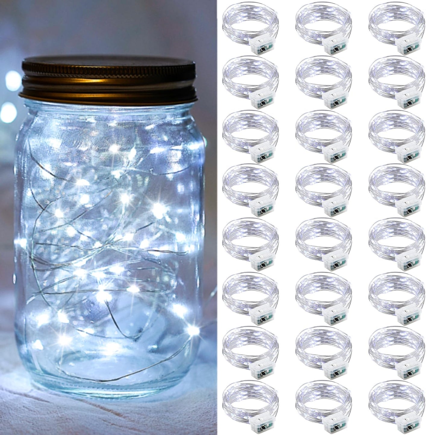 Aurora Glow Flameless Fairy Lights 7ft Battery Operated Low Heat LED Alternative to Candles for Safe Nighttime Use